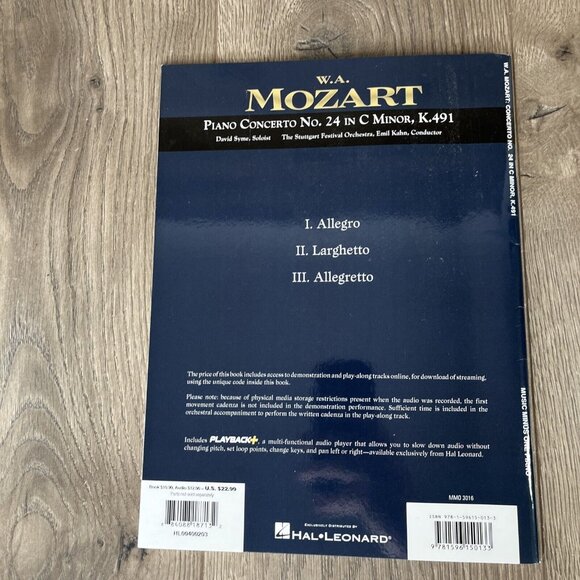 Mozart Concerto No. 24 in C Minor KV491 Sheet Music Music Minus One Hal Leonard - Picture 3 of 5